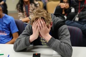 Student experiencing defeat at National Science Bowl.