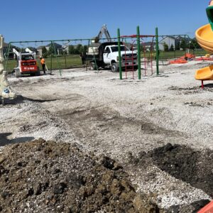 Construction work on Grant Ragan playground.