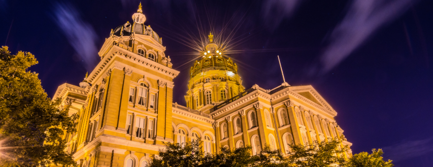 Iowa Capital Building at Night