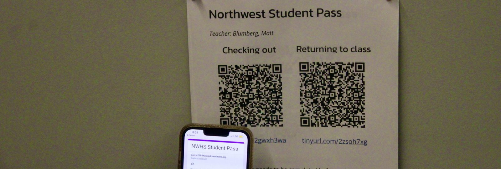 Student scans qr code